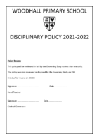 Disciplinary Policy September 2021