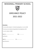 Grievance Policy 2021-2022