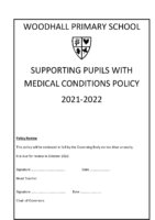 Supporting Pupils with Medical Conditions 2021-22